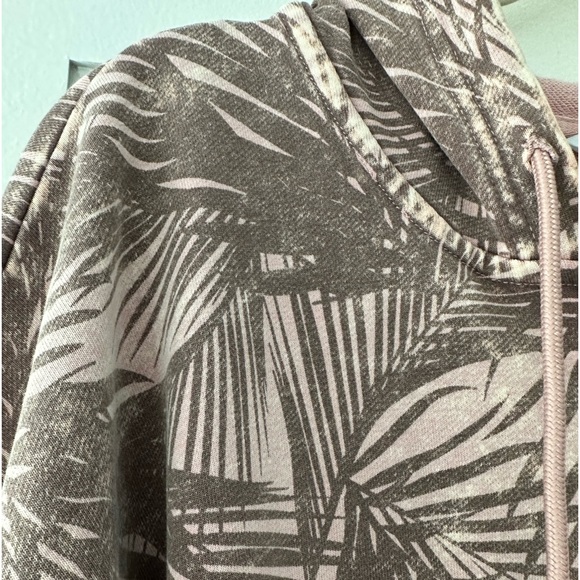 Joy Lab Pink Palm Cropped Zip Hoodie - Picture 6 of 9